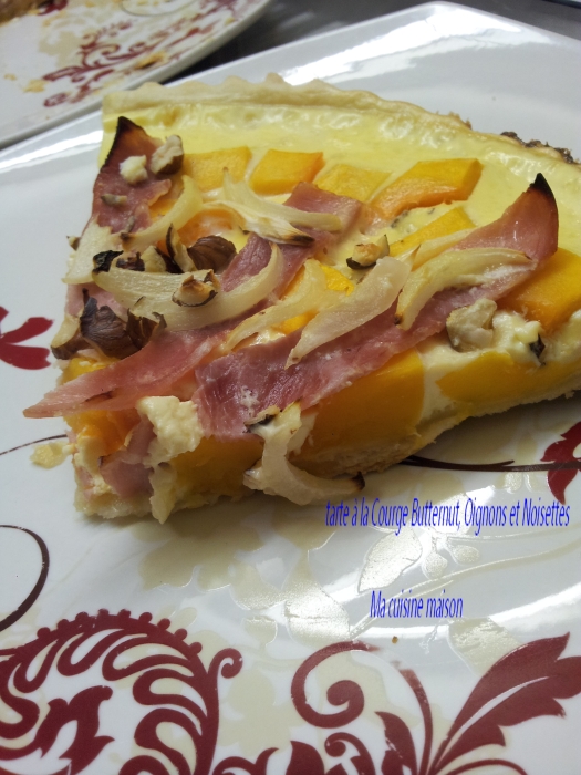 Tarte courge butternut, jambon, oignons et noisettes (7)